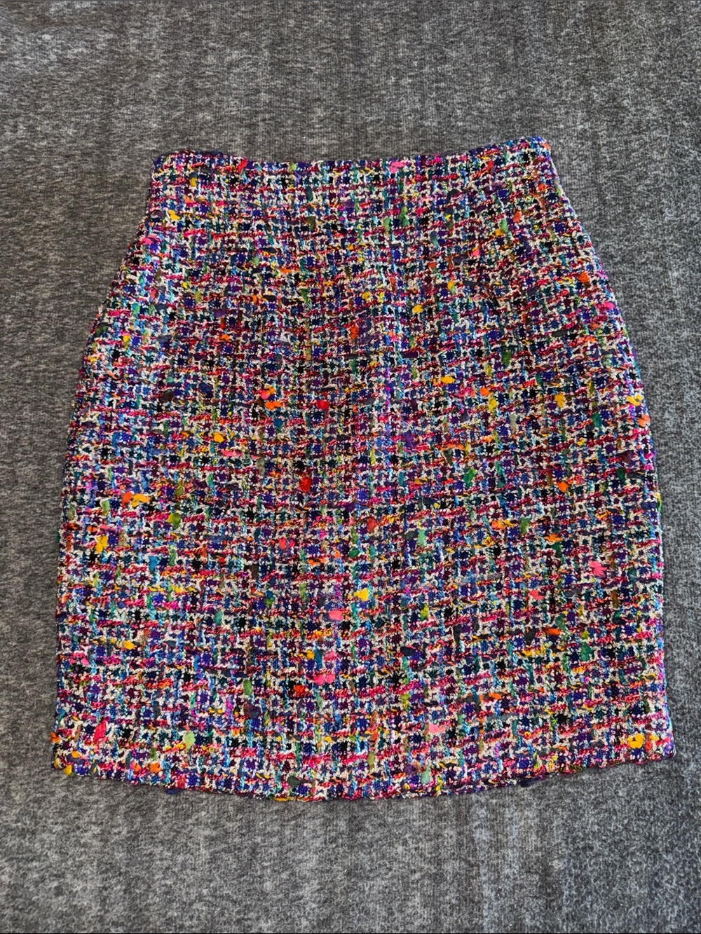 Vintage Multicolor Tweed Pencil Skirt - Bright Mixed Colors‎